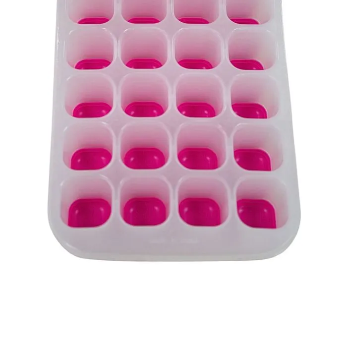 Fackelmann Lot de 3 bacs à glaçons roses - 28 glaçons par bac Fackelmann Lot de 3 bacs à glaçons roses - 28 glaçons par bac