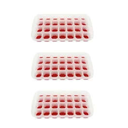 Fackelmann Lot de 3 bacs à glaçons roses - 28 glaçons par bac
