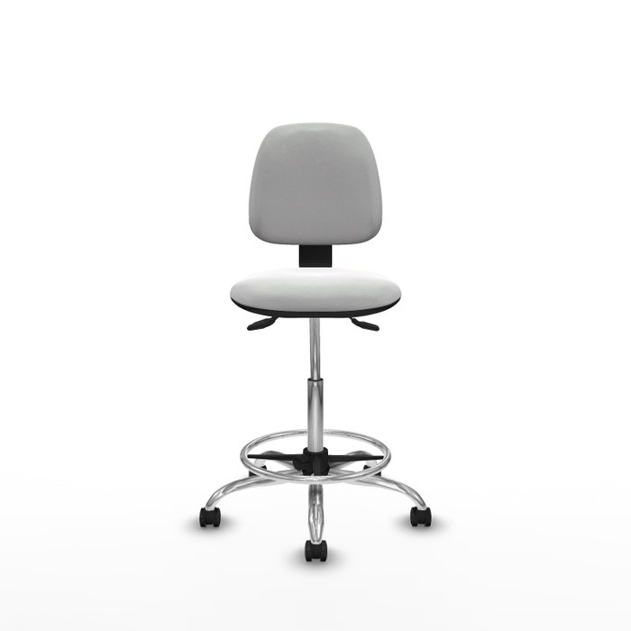 PIQUERAS Y CRESPO Tabouret Isso Asynchrone Tissu Blanc Structure chromée PIQUERAS Y CRESPO Tabouret Isso Asynchrone Tissu Blanc Structure chromée