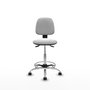 PIQUERAS Y CRESPO Tabouret Isso Asynchrone Tissu Blanc Structure chromée