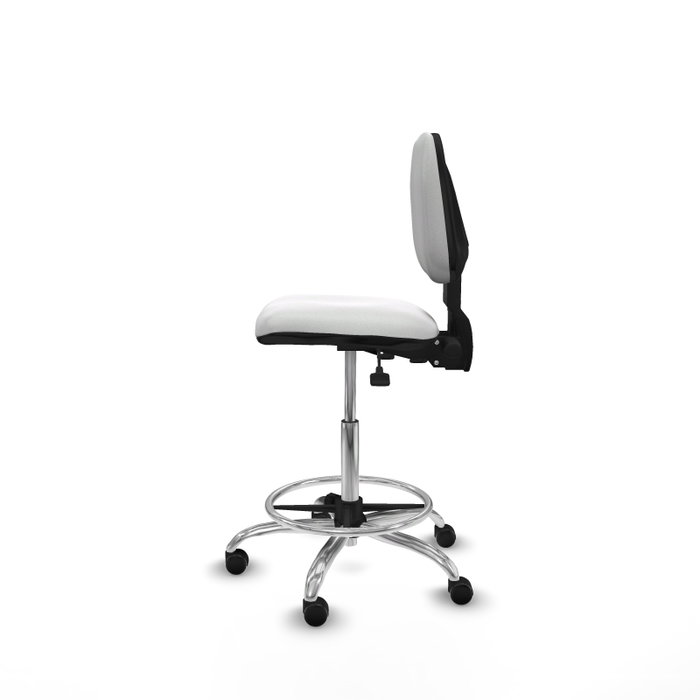 PIQUERAS Y CRESPO Tabouret Isso Asynchrone Tissu Blanc Structure chromée PIQUERAS Y CRESPO Tabouret Isso Asynchrone Tissu Blanc Structure chromée