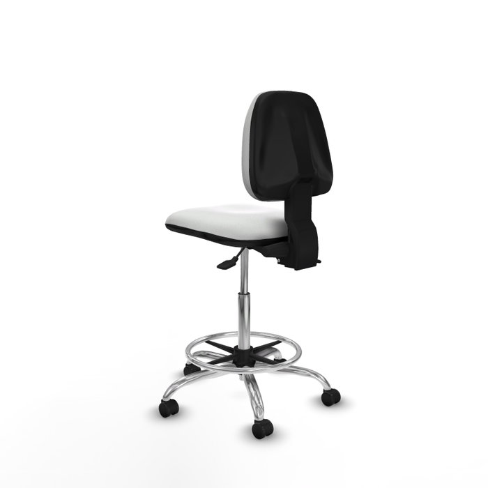 PIQUERAS Y CRESPO Tabouret Isso Asynchrone Tissu Blanc Structure chromée PIQUERAS Y CRESPO Tabouret Isso Asynchrone Tissu Blanc Structure chromée