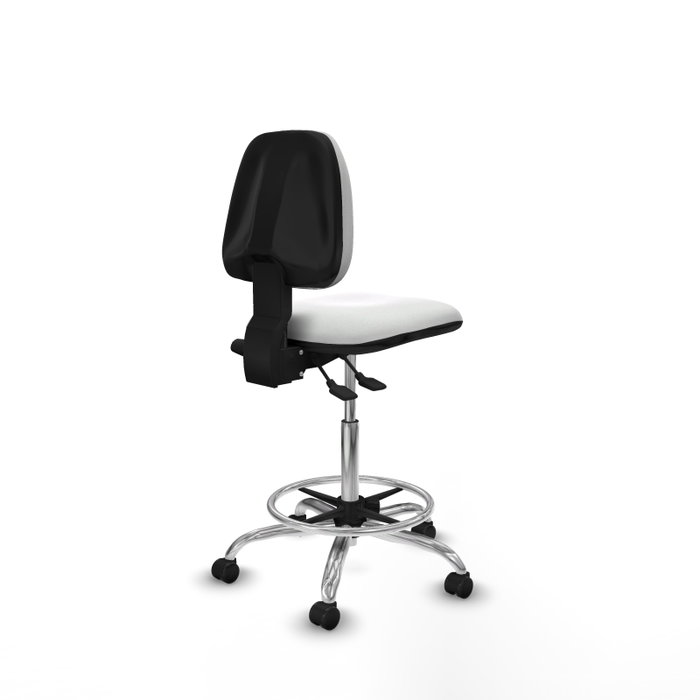 PIQUERAS Y CRESPO Tabouret Isso Asynchrone Tissu Blanc Structure chromée PIQUERAS Y CRESPO Tabouret Isso Asynchrone Tissu Blanc Structure chromée