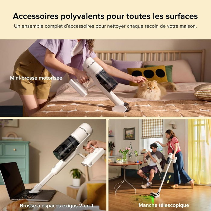 Roborock H60 Hub - Aspirateur Balai sans Fil avec Station de Vidage Automatique