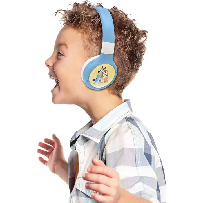 Lexibook - Casque audio pour enfants 2 en 1 Bluetooth 5.3 et filaire, pliable, avec limitation sonore à 85 dB et micro - Modèle Bluey