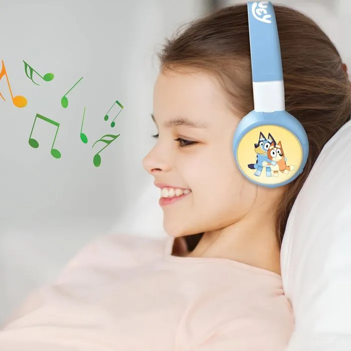 Lexibook - Casque audio pour enfants 2 en 1 Bluetooth 5.3 et filaire, pliable, avec limitation sonore à 85 dB et micro - Modèle Bluey