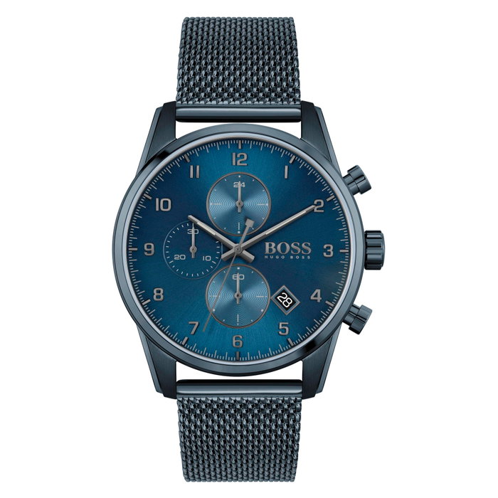 HUGO BOSS Montre SkyMaster 1513836 en acier inoxydable bleu HUGO BOSS Montre SkyMaster 1513836 en acier inoxydable bleu