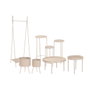 Home ESPRIT Jeu de 3 tables Crème 32 x 32 x 70 cm