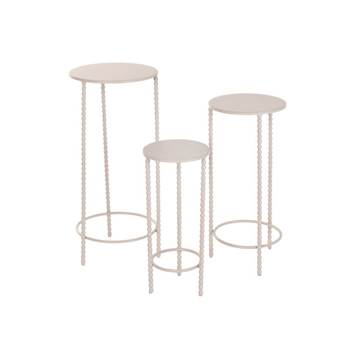 Home ESPRIT Jeu de 3 tables Crème 32 x 32 x 70 cm