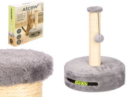 MASCOW Griffoir Colonne Chat Base Ronde Gris + Marron