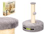 Mascow Arbre à chat colonne base ronde 34x44x34 cm gris marron plastique et tissu (Set de 4)