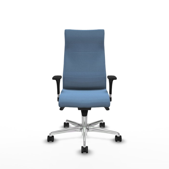Piqueras Y Crespo Fauteuil Albacete bleu ciel avec mécanisme synchrone et base aluminium