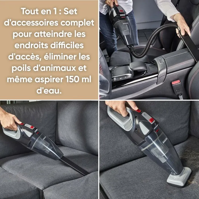 Severin HV7147 - Aspirateur main et balai 2 en 1 - 5500 Pa - Autonomie 50 min - Réservoir 650 ml - Noir/Gris/Rouge