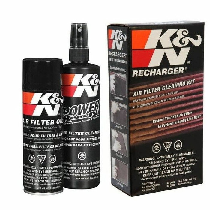 K&N Kit de nettoyage de filtre à air avec aérosol d'huile et savon