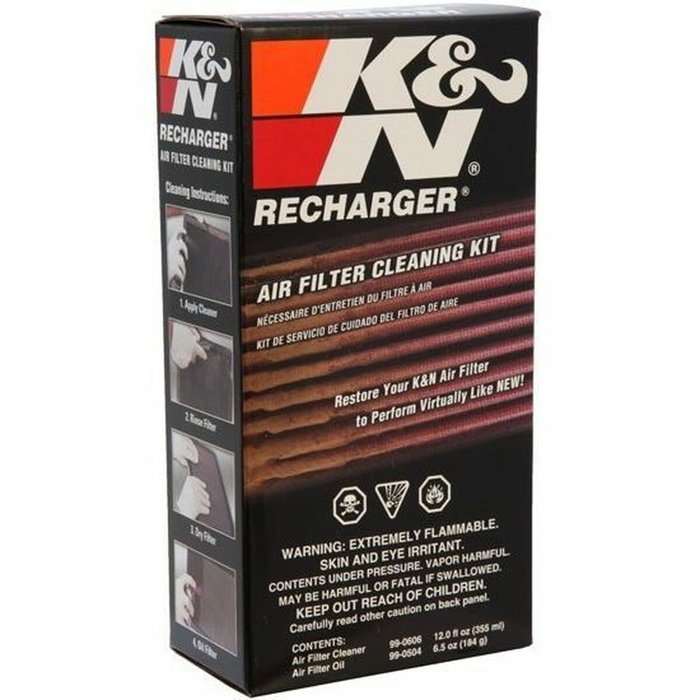K&N Kit de nettoyage de filtre à air avec aérosol d'huile et savon