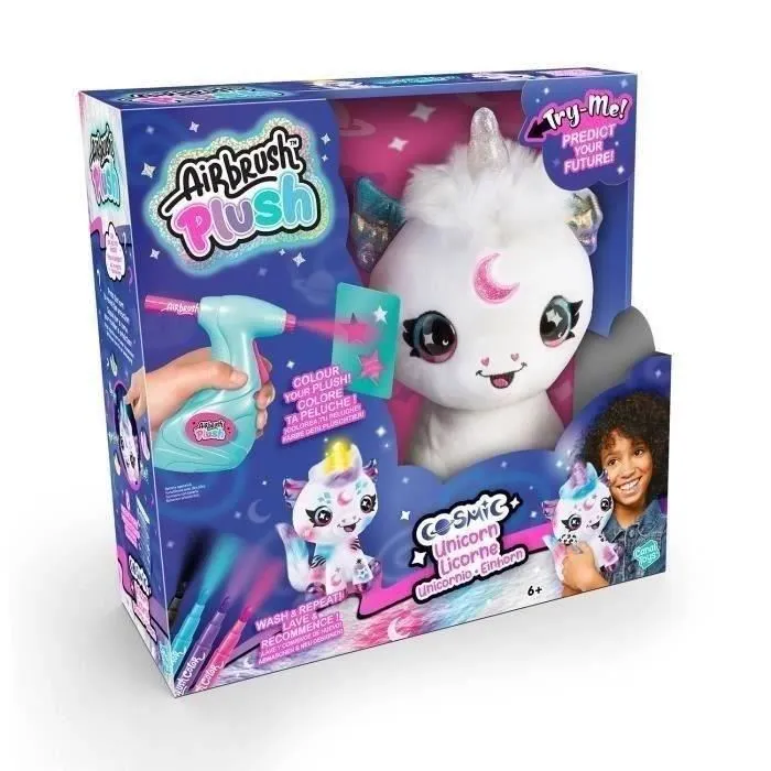 Canal Toys Peluche Licorne Cosmique à Personnaliser avec Corne Lumineuse AIR 028