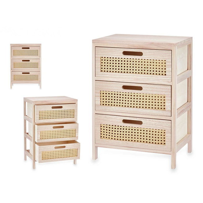 Gift Decor Caisson à Tiroirs Rattan Naturel 3 Tiroirs Gift Decor Caisson à Tiroirs Rattan Naturel 3 Tiroirs