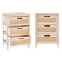 Gift Decor Caisson à Tiroirs Rattan Naturel 3 Tiroirs