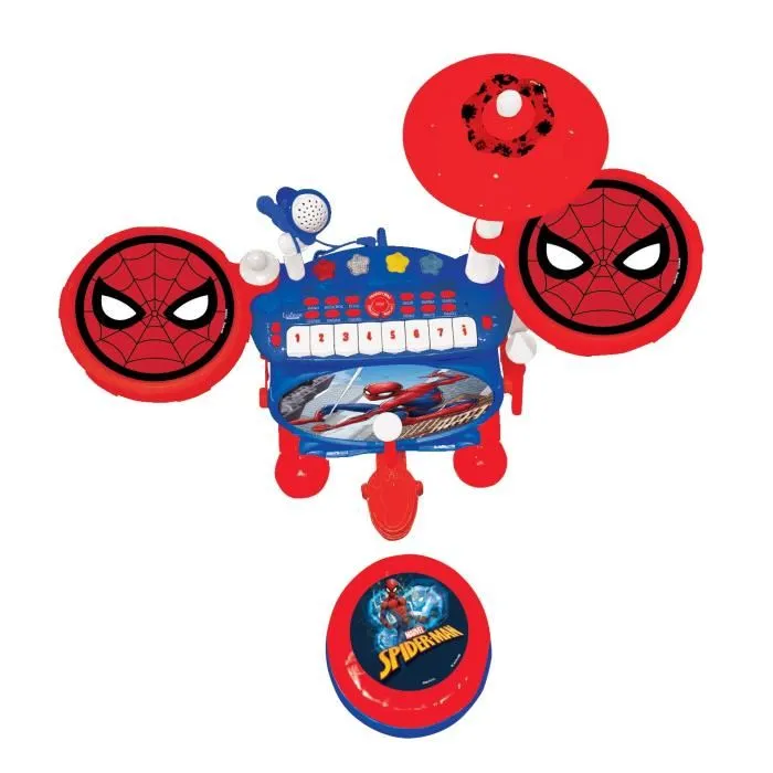 Lexibook Spider-Man Batterie électronique enfant lumineuse complète avec clavier, cymbales, tabouret et micro - 8 touches, 16 volumes, fonction enregistrement et connexion MP3 Lexibook Spider-Man Batterie électronique enfant lumineuse complète avec clavier, cymbales, tabouret et micro - 8 touches, 16 volumes, fonction enregistrement et connexion MP3
