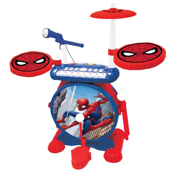 Lexibook Spider-Man Batterie électronique enfant lumineuse complète avec clavier, cymbales, tabouret et micro - 8 touches, 16 volumes, fonction enregistrement et connexion MP3 Lexibook Spider-Man Batterie électronique enfant lumineuse complète avec clavier, cymbales, tabouret et micro - 8 touches, 16 volumes, fonction enregistrement et connexion MP3