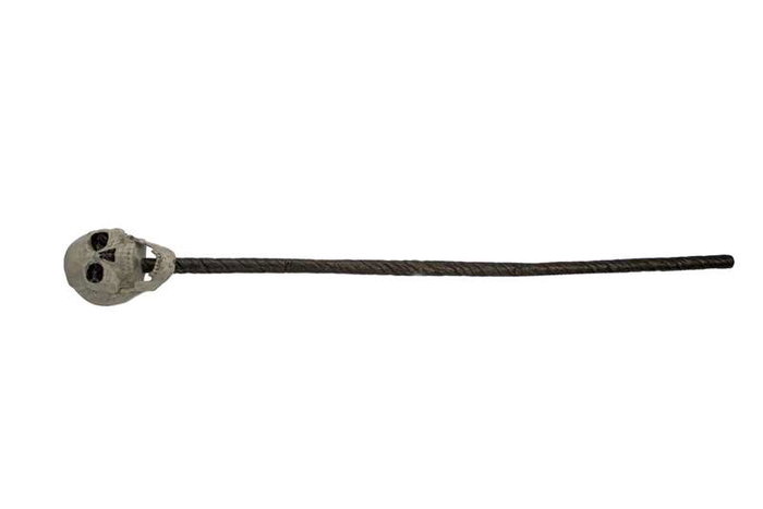 My Other Me - Bâton de marche décoratif avec crâne - 152 cm - PVC - Noir - Pour adulte (Taille M)