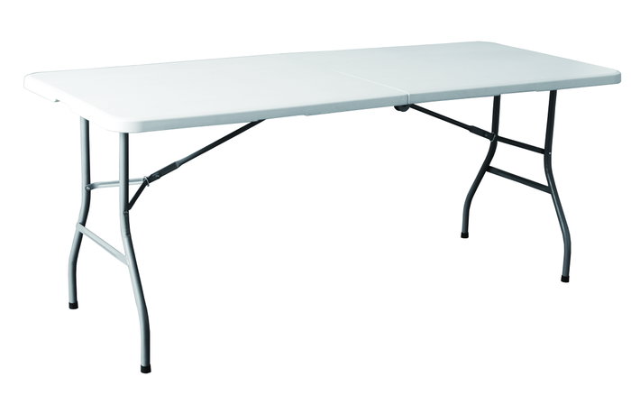 Marbueno 10528 Table Pliante Résine Blanc 180x74x74 cm Camping Jardin Extérieur