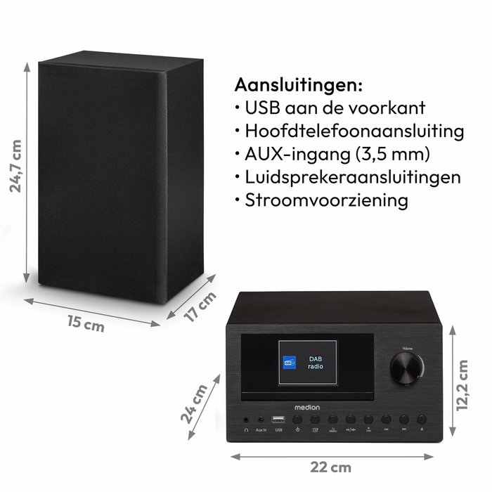 Medion Mini Chaîne HiFi M30 - Noir Medion Mini Chaîne HiFi M30 - Noir
