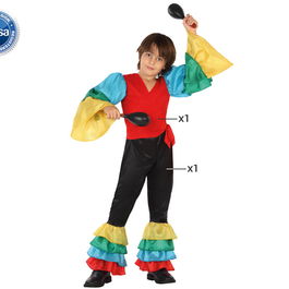 Déguisement Rumbero Enfant Multicolor 2 Pièces (Chemise et Pantalon) pour Garçon 10-12 Ans - Carnaval, Fête, Danse