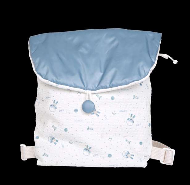 Muñecas Arias - Poupée Elegance 45 cm bleue avec sac à dos (poupée de poids) - Version espagnole