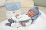 Muñecas Arias - Poupée Elegance 45 cm bleue avec sac à dos (poupée de poids) - Version espagnole
