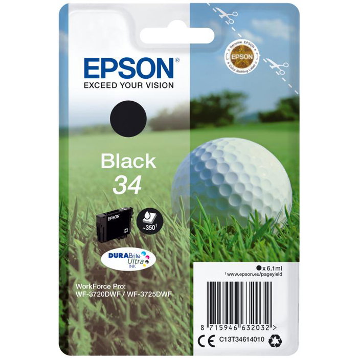 Epson Cartouche d'encre noire T3461 (C13T34614010) - Noir pour imprimante Epson