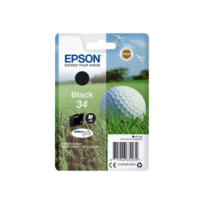 Epson Cartouche d'encre noire T3461 (C13T34614010) - Noir pour imprimante Epson