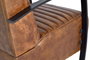 GINER Y COLOMER Fauteuil Style Industriel en Cuir Naturel Marron avec Structure Métal Noir - Dimensions 75x82x82 cm