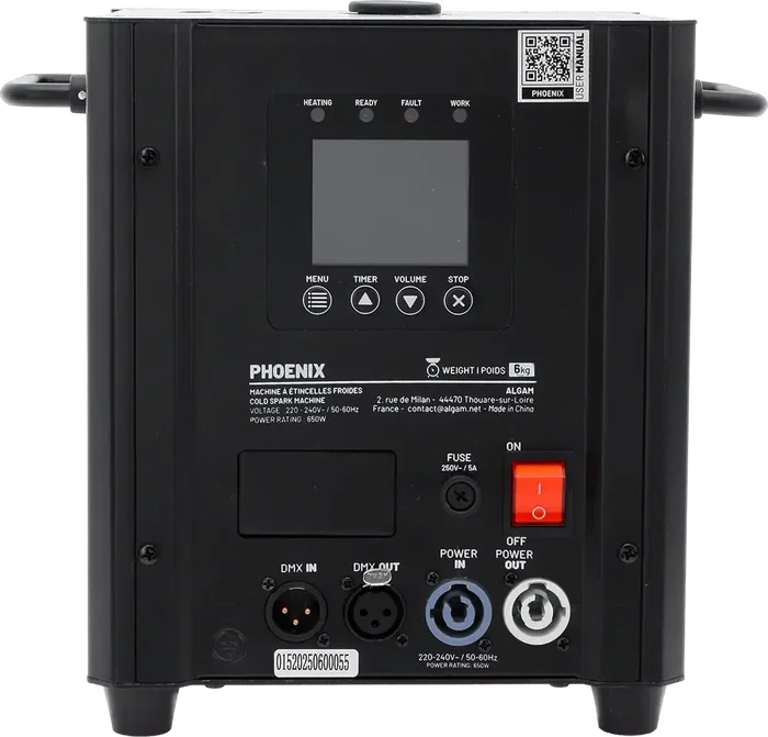 ALGAMLIGHT Machine à étincelles froides 650W pour scène fête événement avec télécommande DMX
