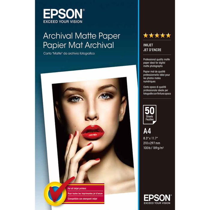 Papier photo mat Epson C13S041342 A4 (1 Unité) Papier photo mat Epson C13S041342 A4 (1 Unité)