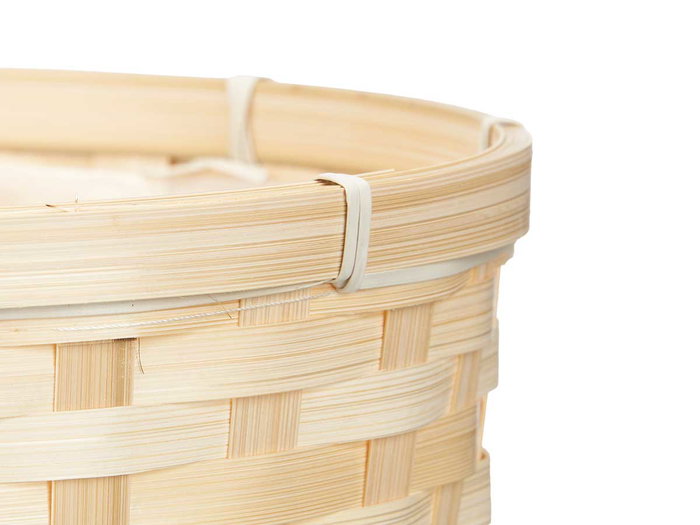 Ibergarden Cache-pot Rond en Bambou Tressé Naturel 25x24 cm (Set de 24)