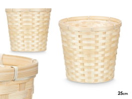 IBERGARDEN Couvre-pot rond en bambou tressé 25cm