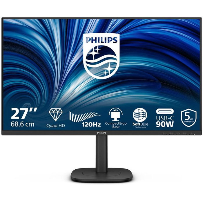 Philips 27B2U3601 - Moniteur LED QHD 27 pouces, résolution 2560x1440, USB-C, IPS, ergonomique, noir Philips 27B2U3601 - Moniteur LED QHD 27 pouces, résolution 2560x1440, USB-C, IPS, ergonomique, noir