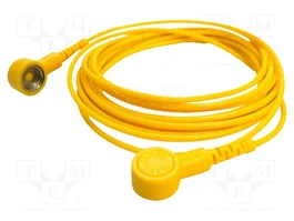 COBA EUROPE Cordon de raccordement ESD jaune 1MΩ 3m droite