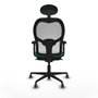 Piqueras y Crespo Chaise de Bureau avec Appui-tête 2D036G1 Turquoise
