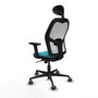 Piqueras y Crespo Chaise de Bureau avec Appui-tête 2D036G1 Turquoise