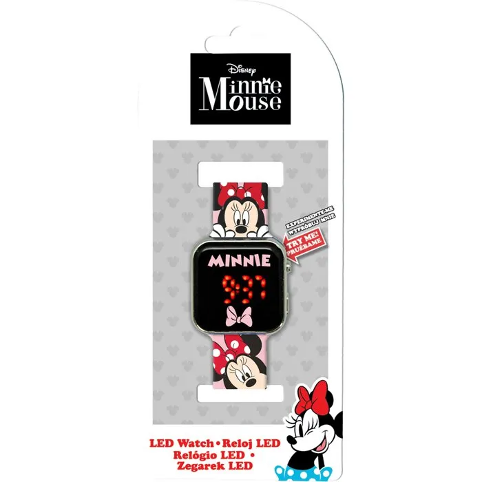 Kids Licensing Montre LED à l'effigie de Minnie pour enfants dès 4 ans, affichage numérique, changement de fond d'écran