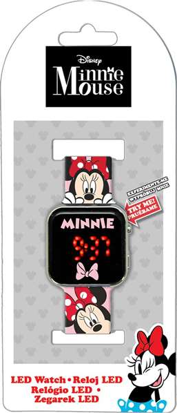 Kids Euroswan Montre digitale LED Minnie avec lumière et fonctions - 3,5 cm - Langues : ES, EN, FR, IT, PT, DE, PL Kids Euroswan Montre digitale LED Minnie avec lumière et fonctions - 3,5 cm - Langues : ES, EN, FR, IT, PT, DE, PL