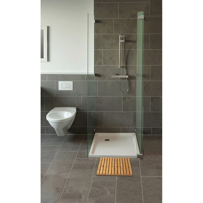 Wenko 24610100 Dalle bambou intérieur/extérieur 50 x 50 cm antidérapante douche piscine