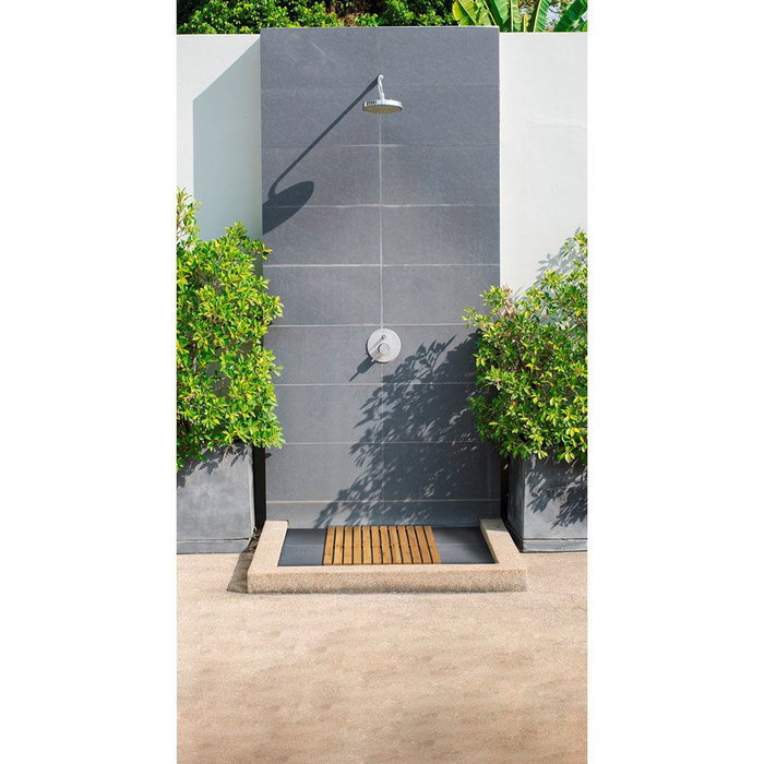 Wenko 24610100 Dalle bambou intérieur/extérieur 50 x 50 cm antidérapante douche piscine