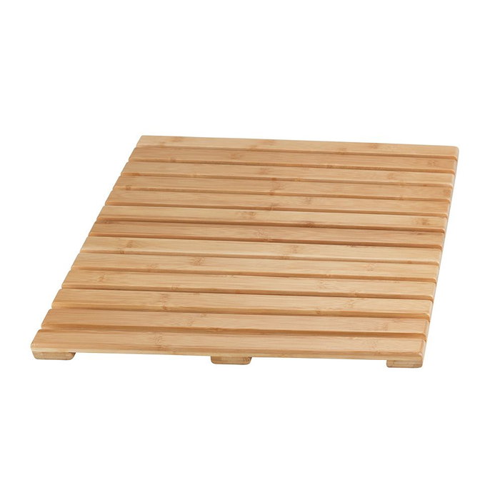 Wenko 24610100 Dalle bambou intérieur/extérieur 50 x 50 cm antidérapante douche piscine