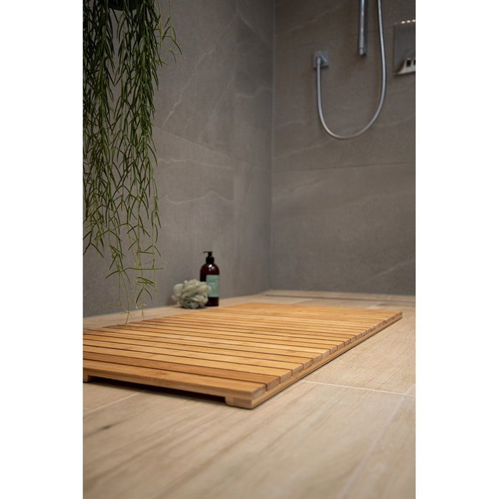 Wenko 24610100 Dalle bambou intérieur/extérieur 50 x 50 cm antidérapante douche piscine