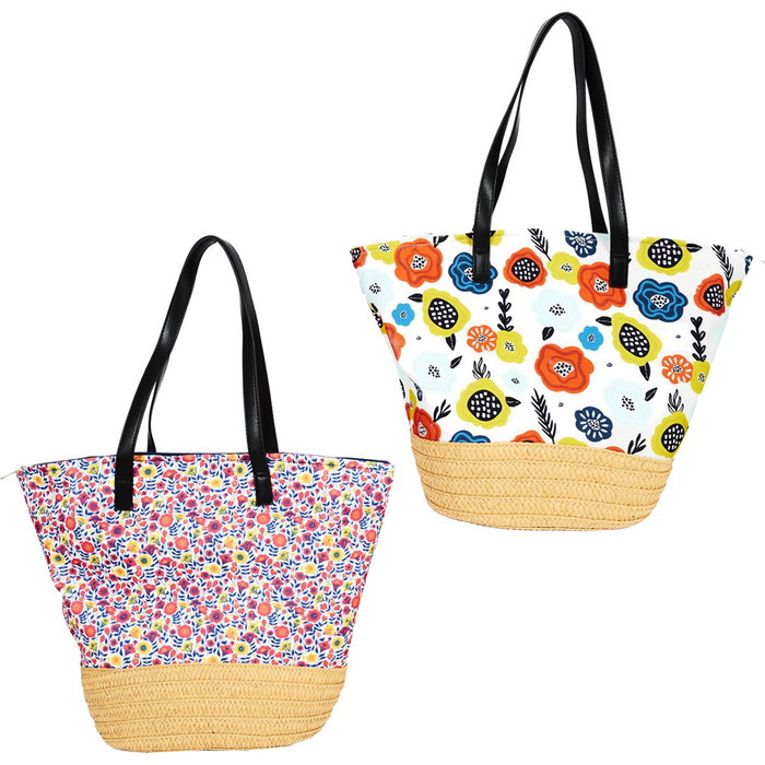 Entre Temps Sac Cabas Liberty avec Anses Musette Motifs Assortis