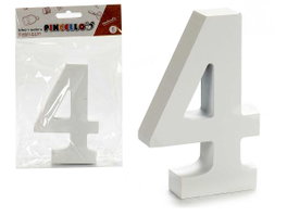 PINCELLO Numéro 4 en bois blanc 2x11cm