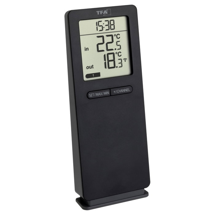 TFA LOGOneo 30.3071.01 Thermomètre Radio Noir TFA LOGOneo 30.3071.01 Thermomètre Radio Noir